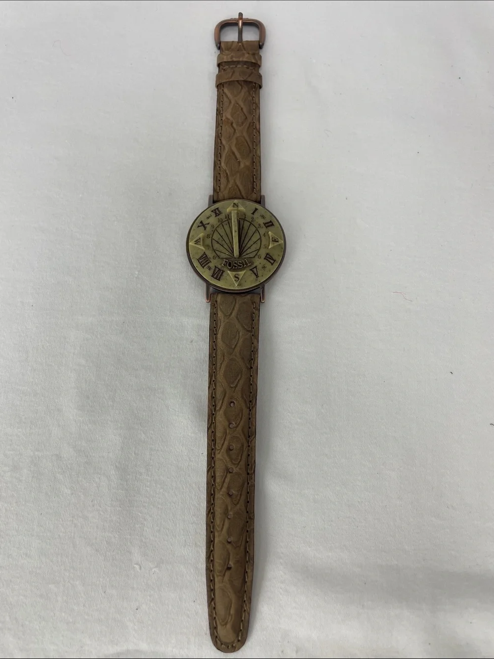 Fossil Brown Leather Strap SunDial Watch